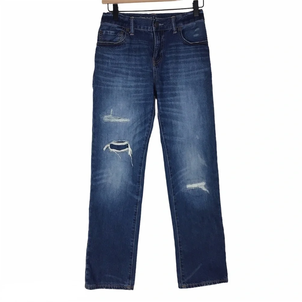 GAP Kids Jeans Original Straight Leg Distressed 100% Cotton Denim 14 Regular
